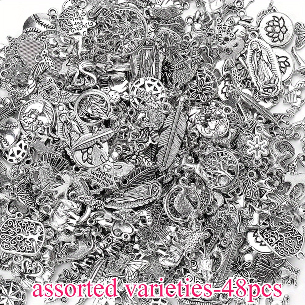 Vintage Silver Charm Beads Set