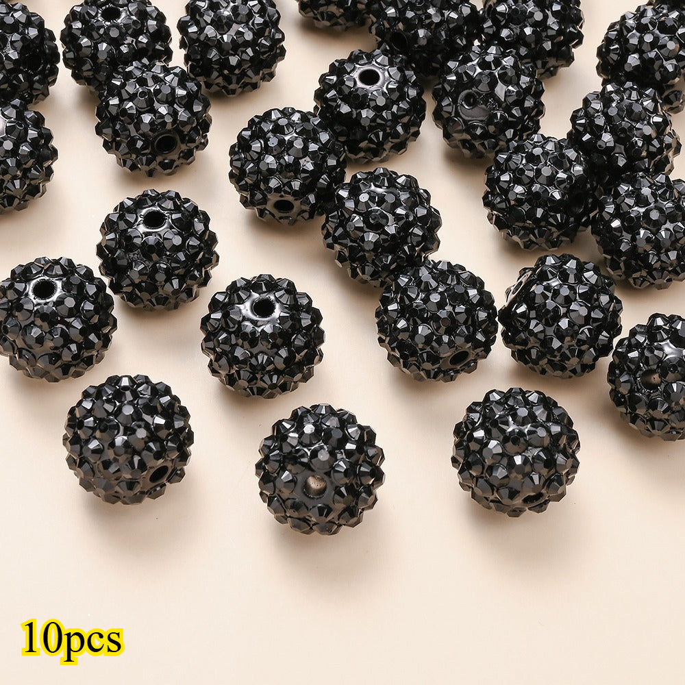 10pcs/set 16mm Random Resin Bayberry Ball Rhinestone Beads