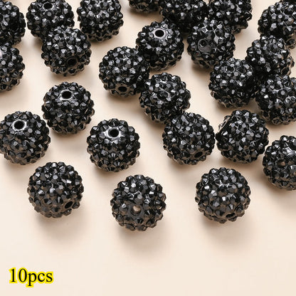 10pcs/set 16mm Random Resin Bayberry Ball Rhinestone Beads