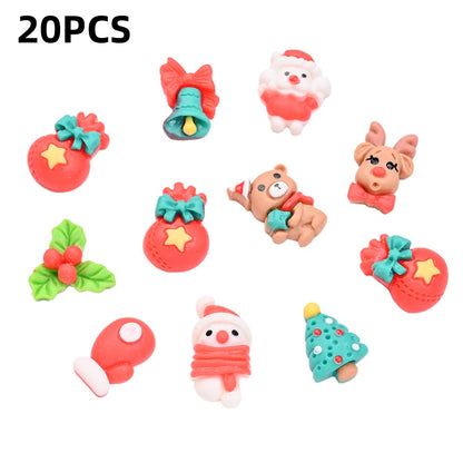 20pcs Christmas Series Resin Patch Beads