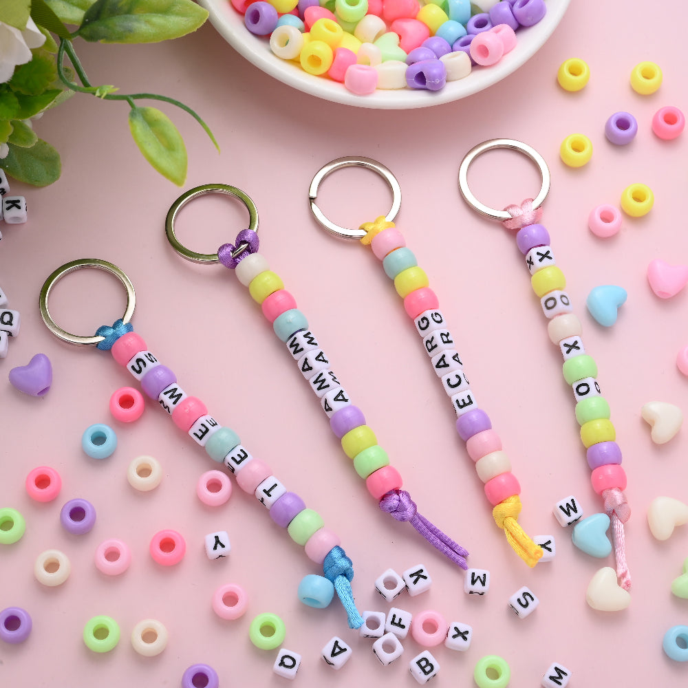 Heart Beaded Keychain DIY Kit