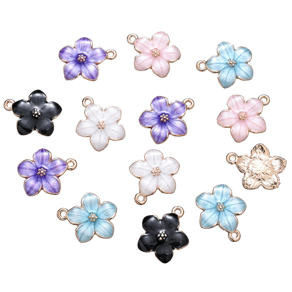Enamel Hibiscus Flower Charms