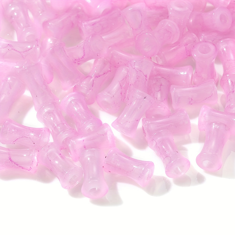 100PCS Gold-Sprinkled Bamboo Tube Acrylic Bead Set