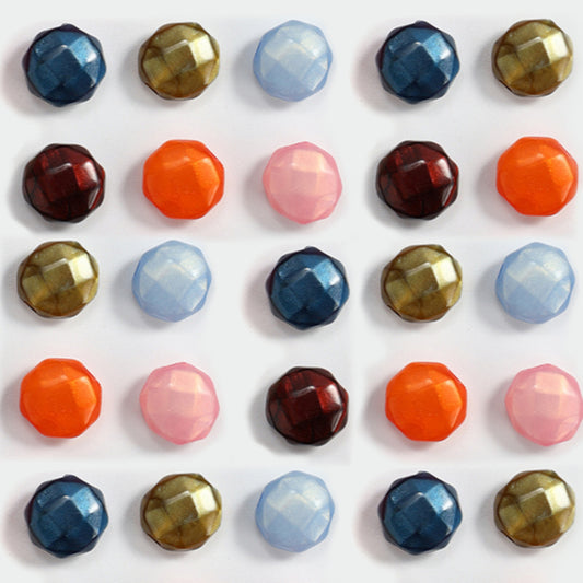 100pcs Flat Faceted Acrylic Spacer Beads