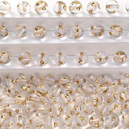 50pcs 12mm Clear Acrylic Heart Beads