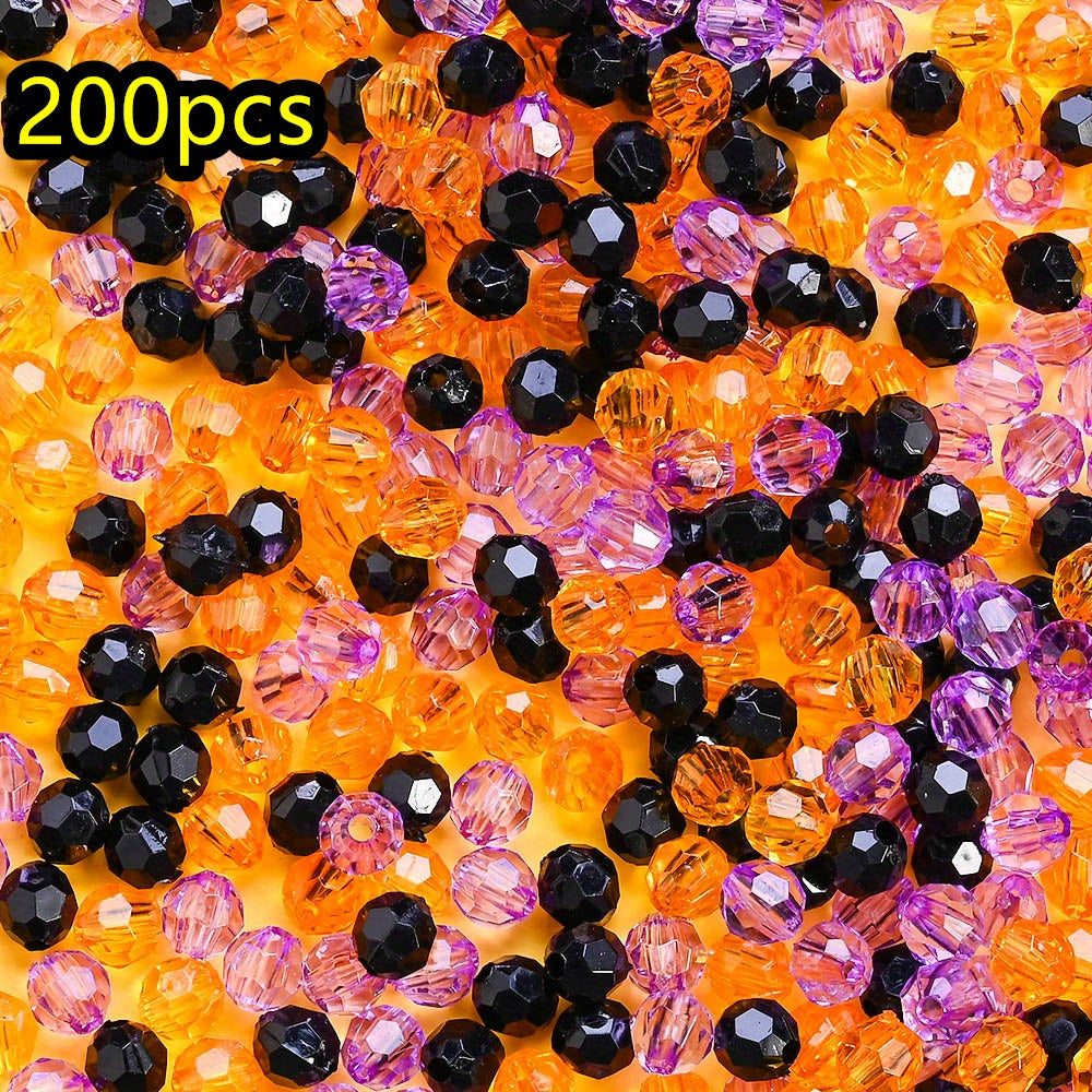 200pcs/set 4x6mm Halloween Rondelle Faceted Beads