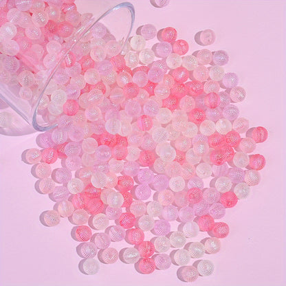 100pcs 8mm Pink Series AB Acrylic Round Beads