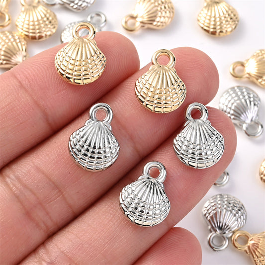 Gold and Silver CCB Shell Pendant Beads