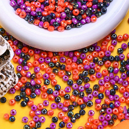 500pcs 6mm Halloween Faceted Acrylic Rondelle Beads
