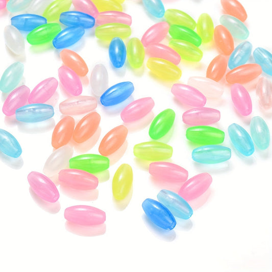 200PCS 6×12mm Colorful Acrylic Rice Beads