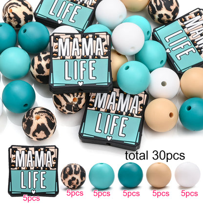 25/30pcs Mother's Day Sunflower Silicone Bead Set