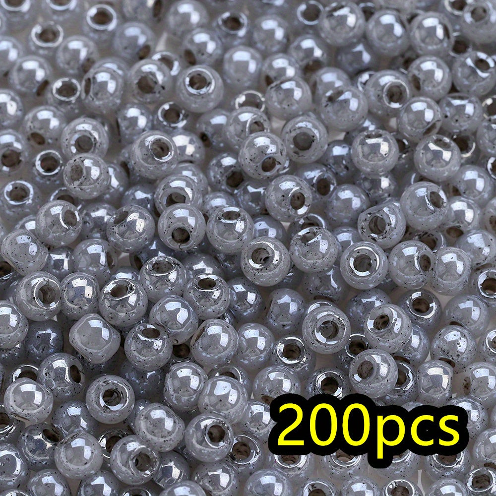 200pcs 4mm Super Shiny Glass Ice Beads