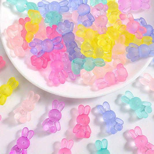 Colorful Transparent Rabbit Acrylic Spacer Beads