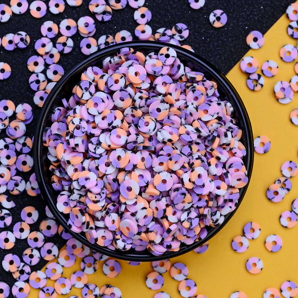 8000-Piece Random Mixed Halloween Polymer Clay Disc Beads
