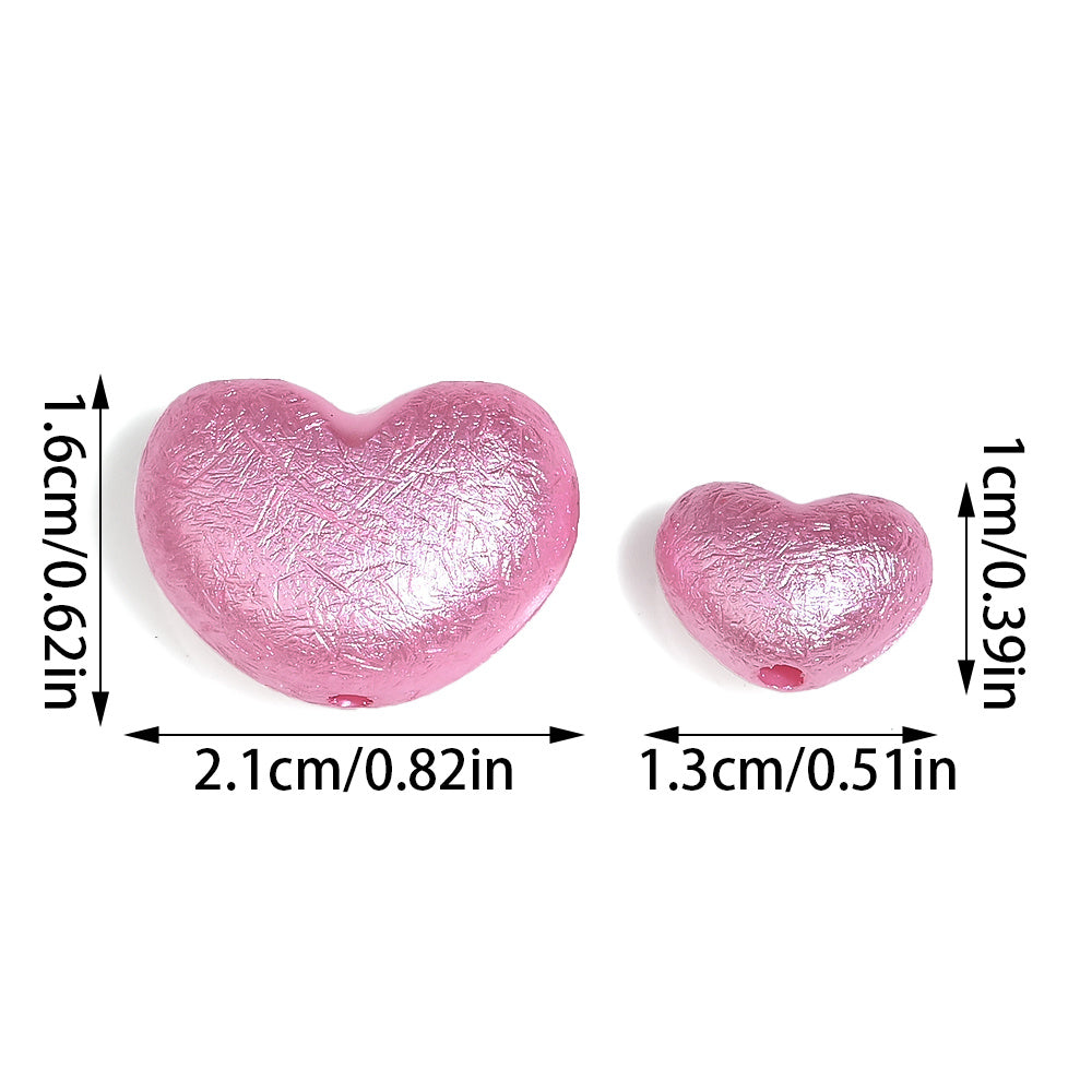 Macaron Matte Heart Spacer Beads