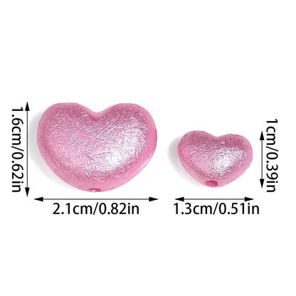 Macaron Matte Heart Spacer Beads