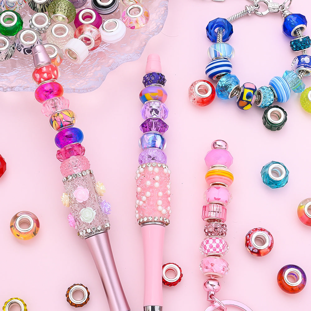 Silver Beaded Keychain Making Kit