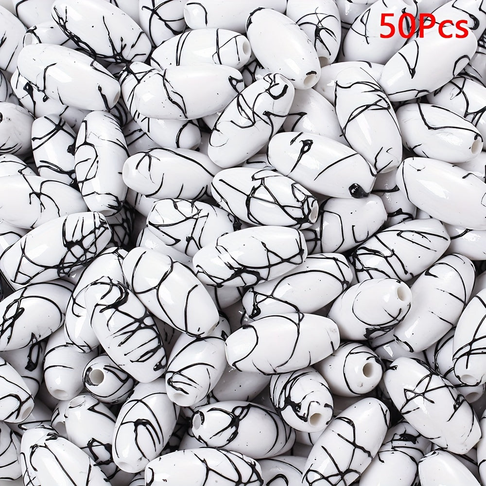 Black Gold Silk Thread Acrylic Beads