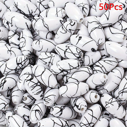 Black Gold Silk Thread Acrylic Beads