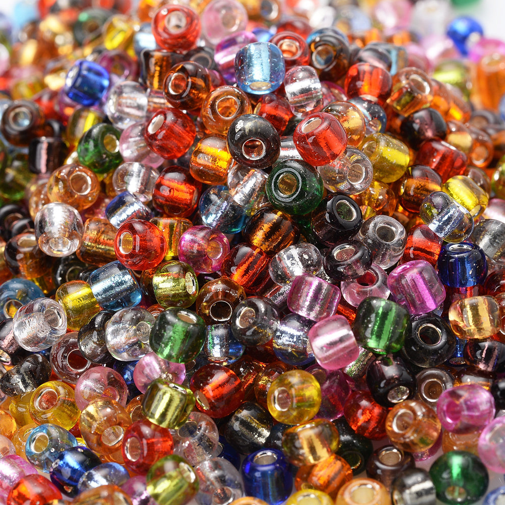 2500/5000/10000PCS 2/3/4mm Silver-Lined Glass Seed Beads