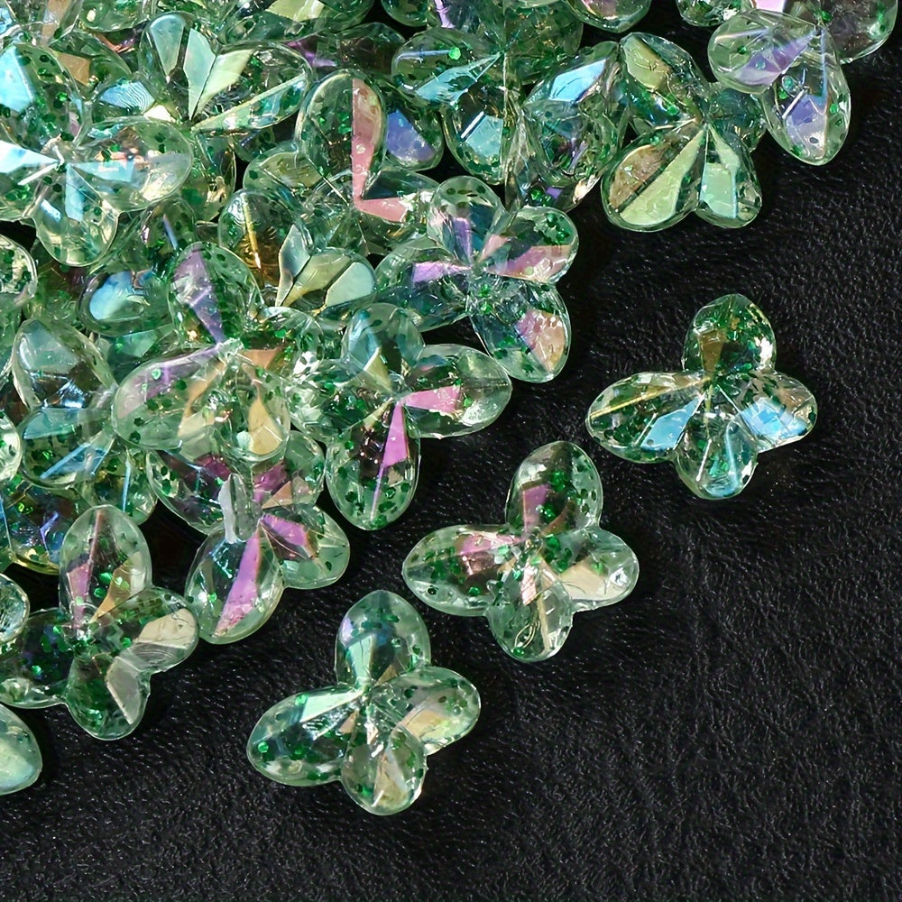 Vibrant Transparent Acrylic Butterfly Beads