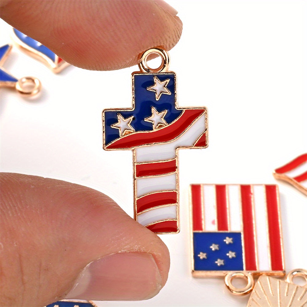 50-Piece American Flag-Themed Alloy Charm Set