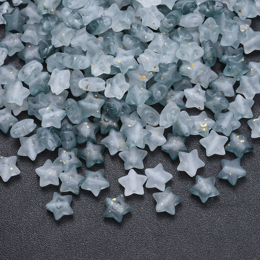 9 mm Gradient Matte Star Acrylic Beads