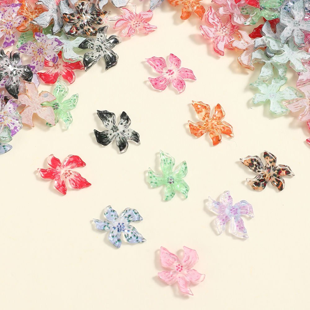 3D Resin Flower Flat Back Beads