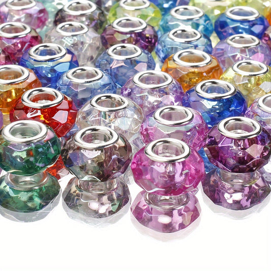 20PCS 15mm AB Inner-Color Acrylic Wheel Beads
