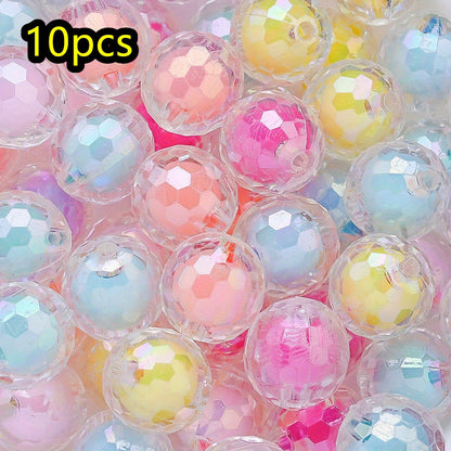 10pcs 16mm Y2K Multi-Sections Transparent Acrylic Disco Ball Beads