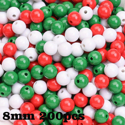Christmas Round Acrylic Beads