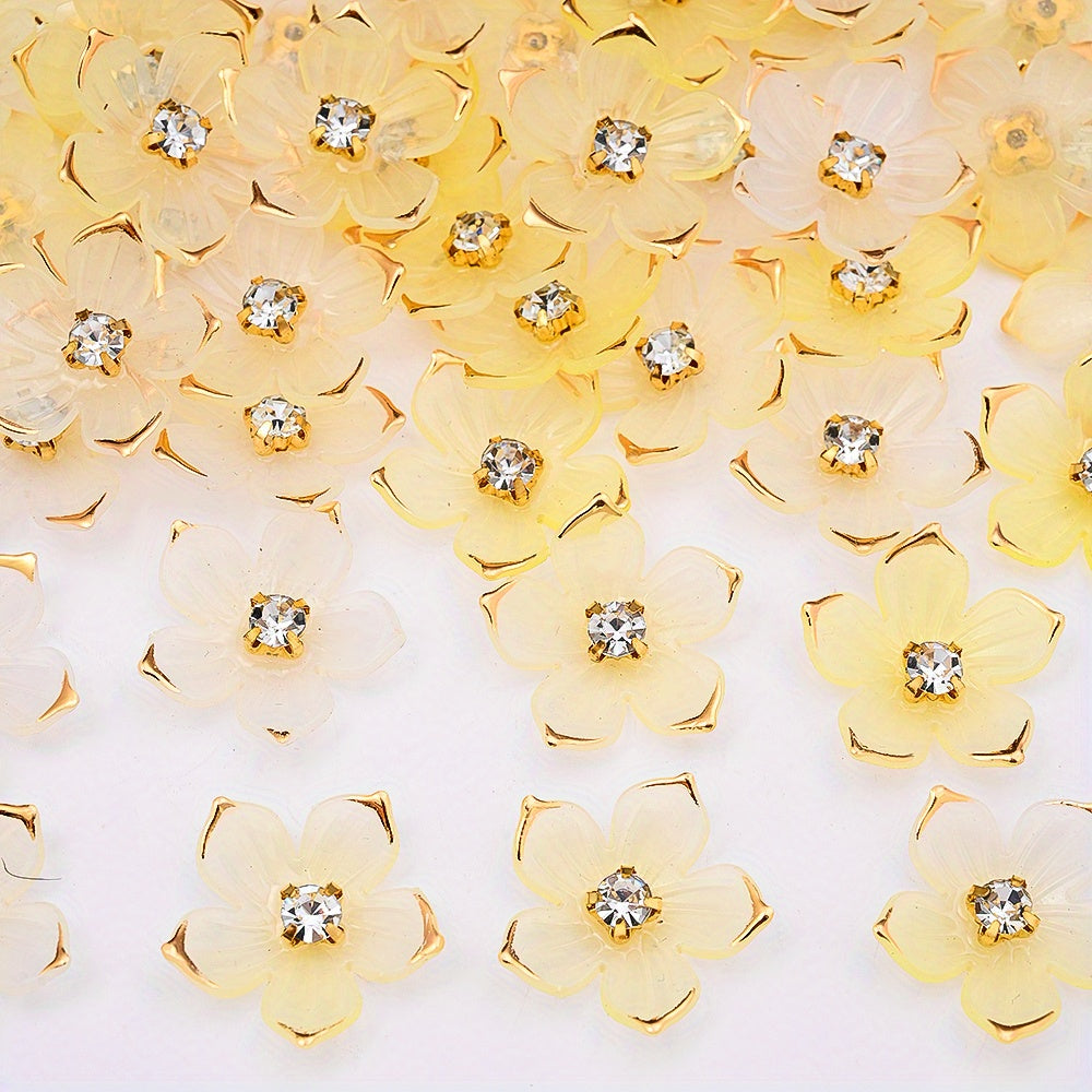 Gradient Five-Petal Flower Acrylic Beads