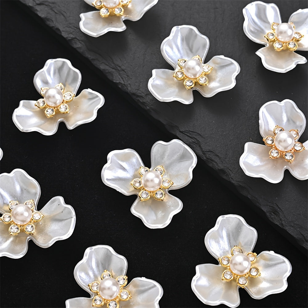 Rhinestone Triple-Petal Flower Charms