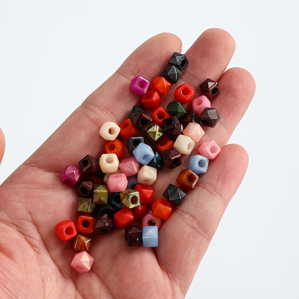 Mixed Color Square Polygonal Acrylic Beads