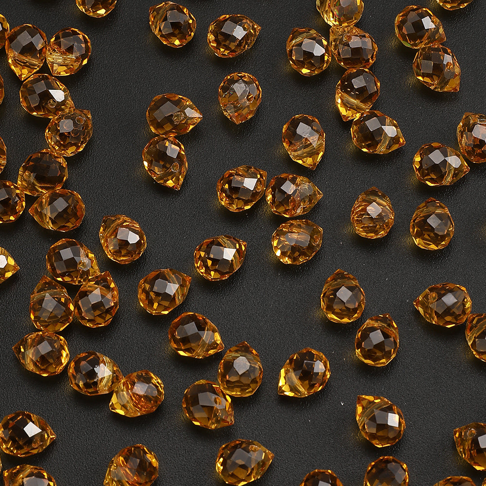 8x10 mm Glitter Strawberry Faceted Glass Beads
