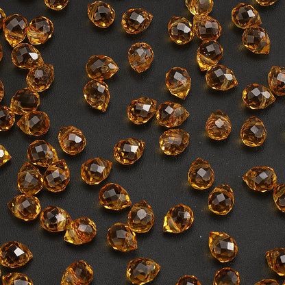 8x10 mm Glitter Strawberry Faceted Glass Beads