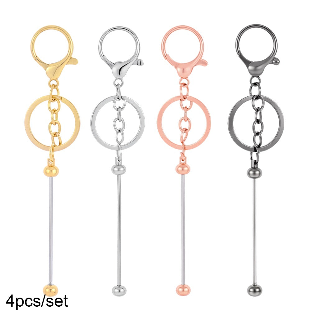 4-Piece Random Mixed Metal Beaded Keychains