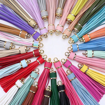 Leather Tassel Metal Keychains