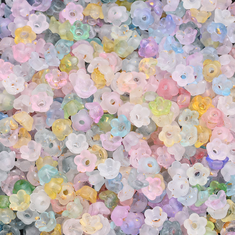 500pcs 3x6mm Lily of the Valley Acrylic Flower Cap Beads