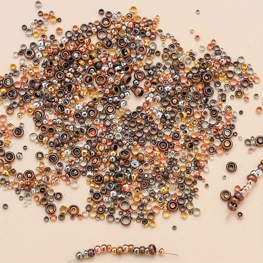 500pcs/lot 1.5/2/2.5/3mm Golden Copper Crimp Beads