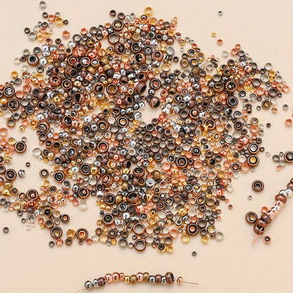 500pcs/lot 1.5/2/2.5/3mm Golden Copper Crimp Beads