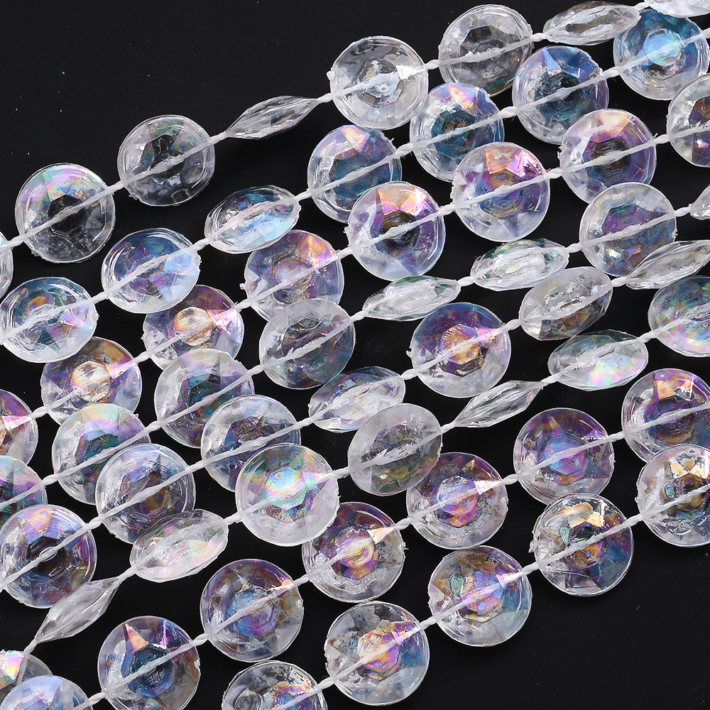 10m 10mm Transparent Acrylic Bead Chain Roll