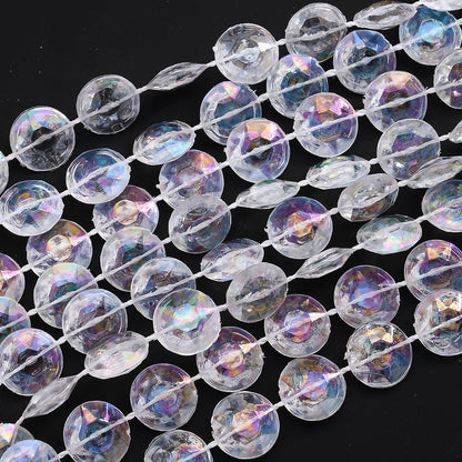 10m 10mm Transparent Acrylic Bead Chain Roll