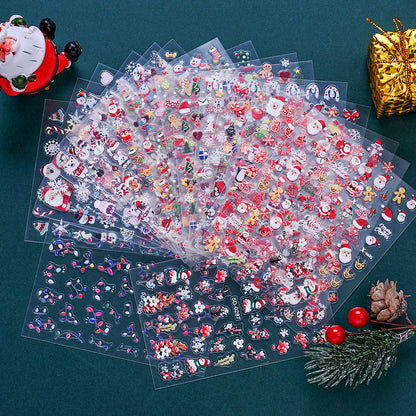 Christmas 5D Relief Nail Art Stickers