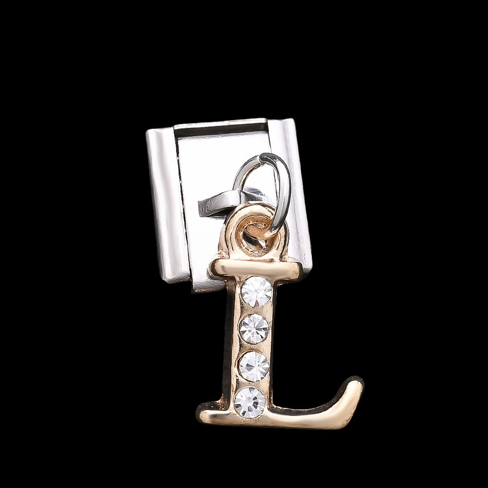1PC Rhinestone A-Z Letter Modular Bracelet Charm Set