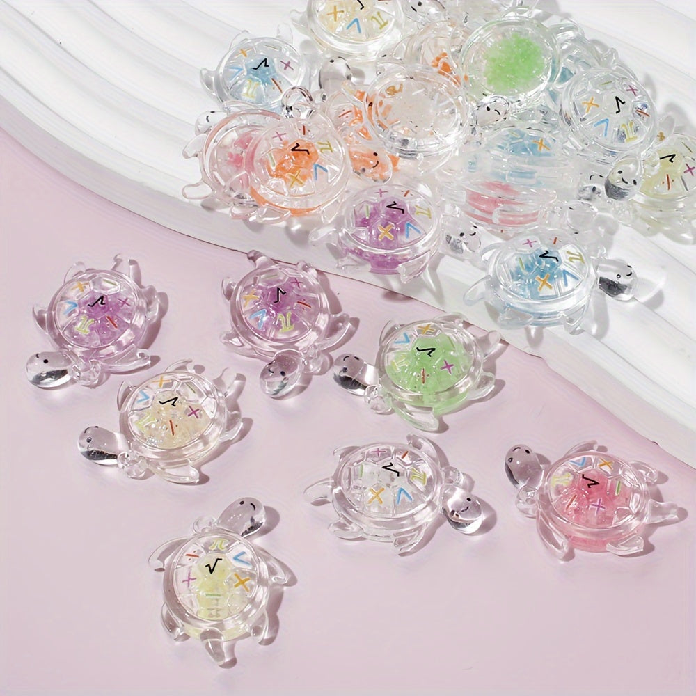 Luminous 3D Turtle Resin Beads