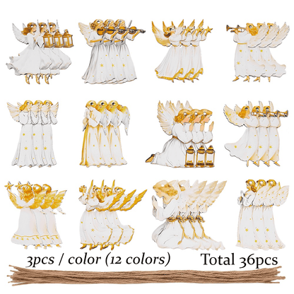 Wooden Christmas Angel Hanging Decorations