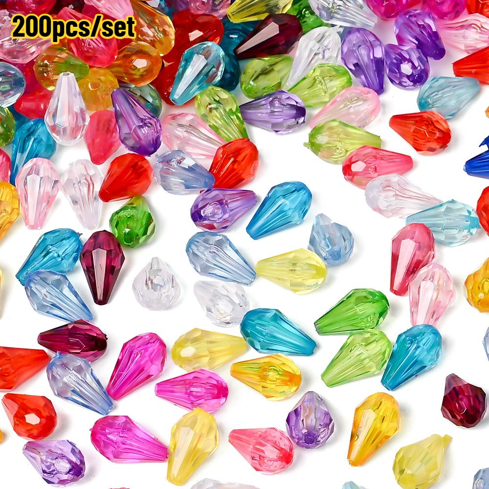 Faceted Waterdrop Acrylic Beads