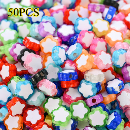 50pcs Colorful Star & Butterfly Acrylic Beads