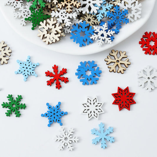Snowflake Wooden Beads